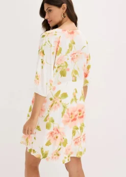 bedrucktes Tunika-Kleid aus fließender Viskose