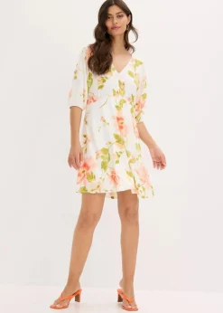 bedrucktes Tunika-Kleid aus fließender Viskose