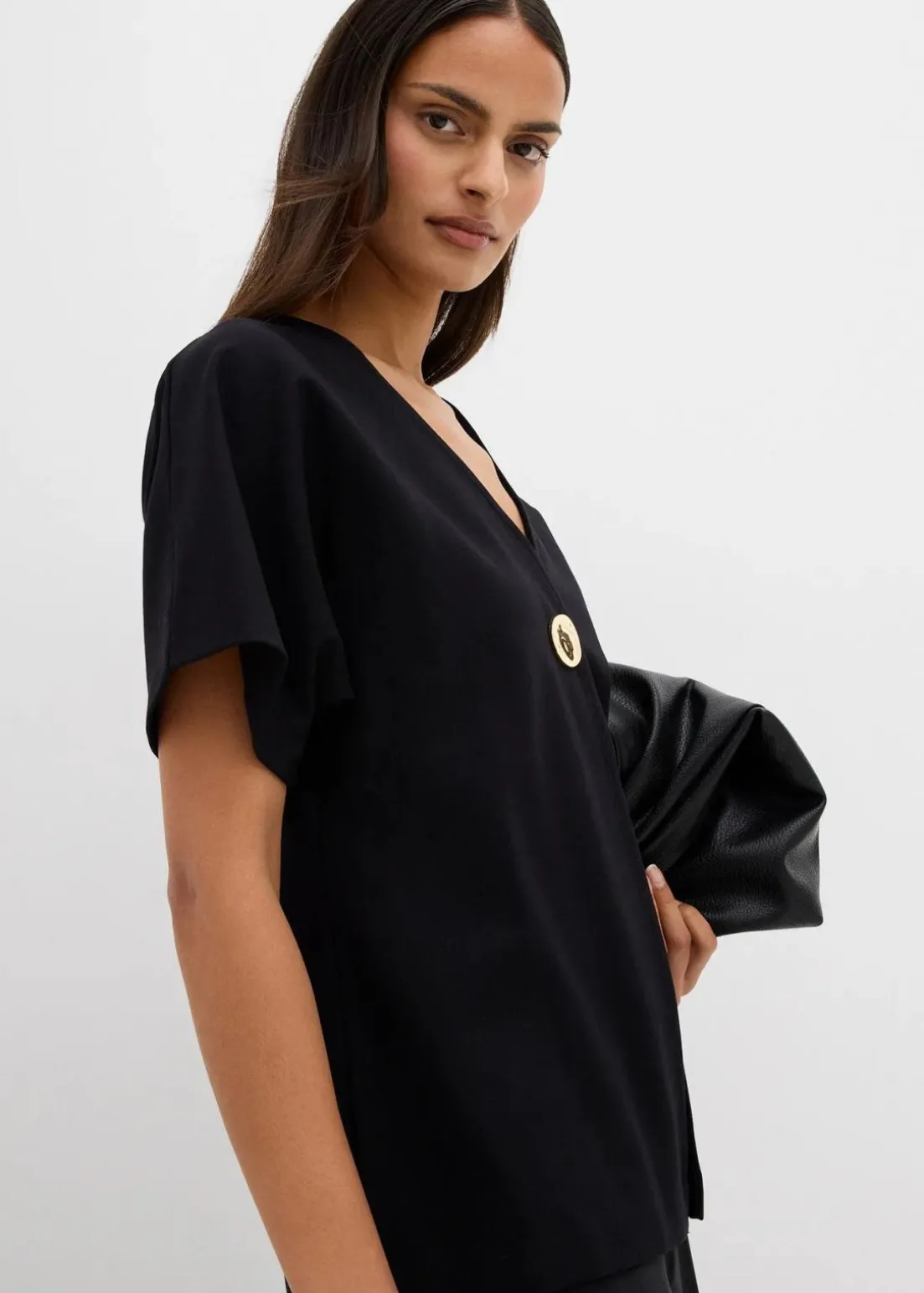 Bequeme Weste mit Zierknopf aus Punto di Roma