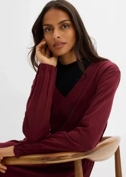 Bequemes Kleid mit Zierfalten aus Viskose-Mix