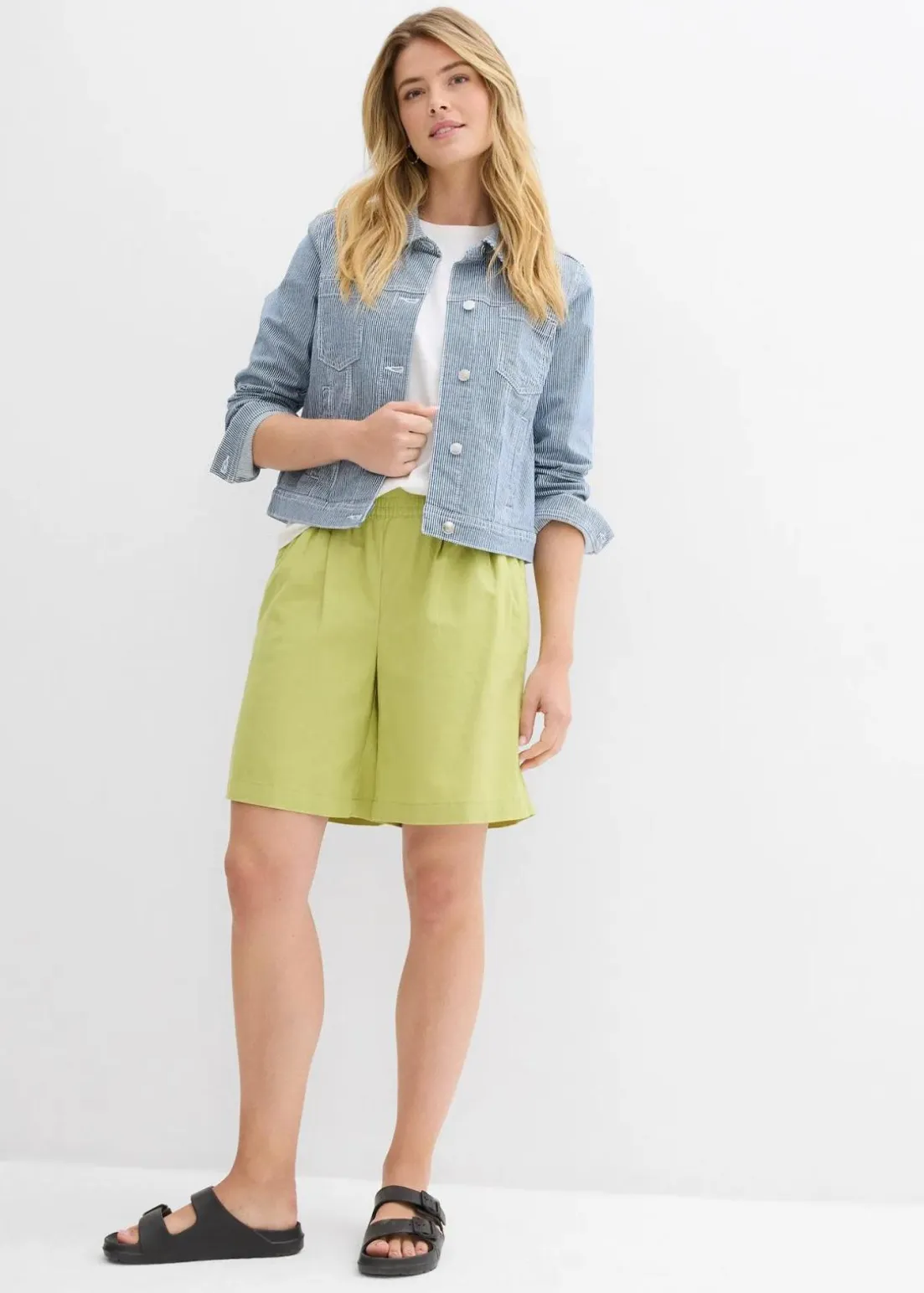 Bermuda aus Leinen-Baumwoll-Mix