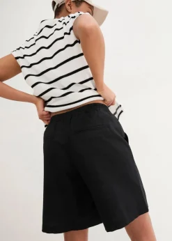 Bermuda aus Leinen-Baumwoll-Mix