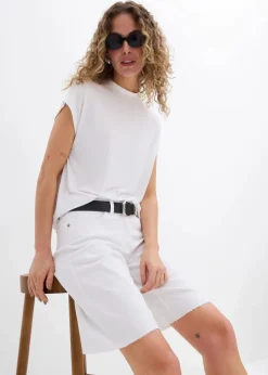 Bermuda mit offener Saumkante