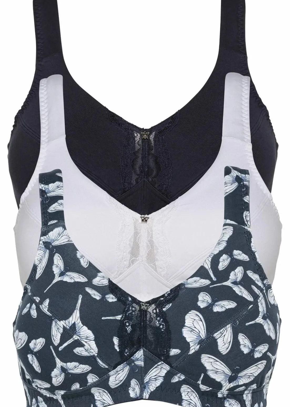 BH ohne Bügel mit Bio-Baumwolle (3er Pack)