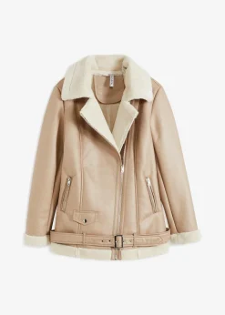 Biker-Jacke aus Lammfellimitat