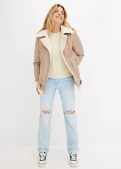 Biker-Jacke aus Lammfellimitat