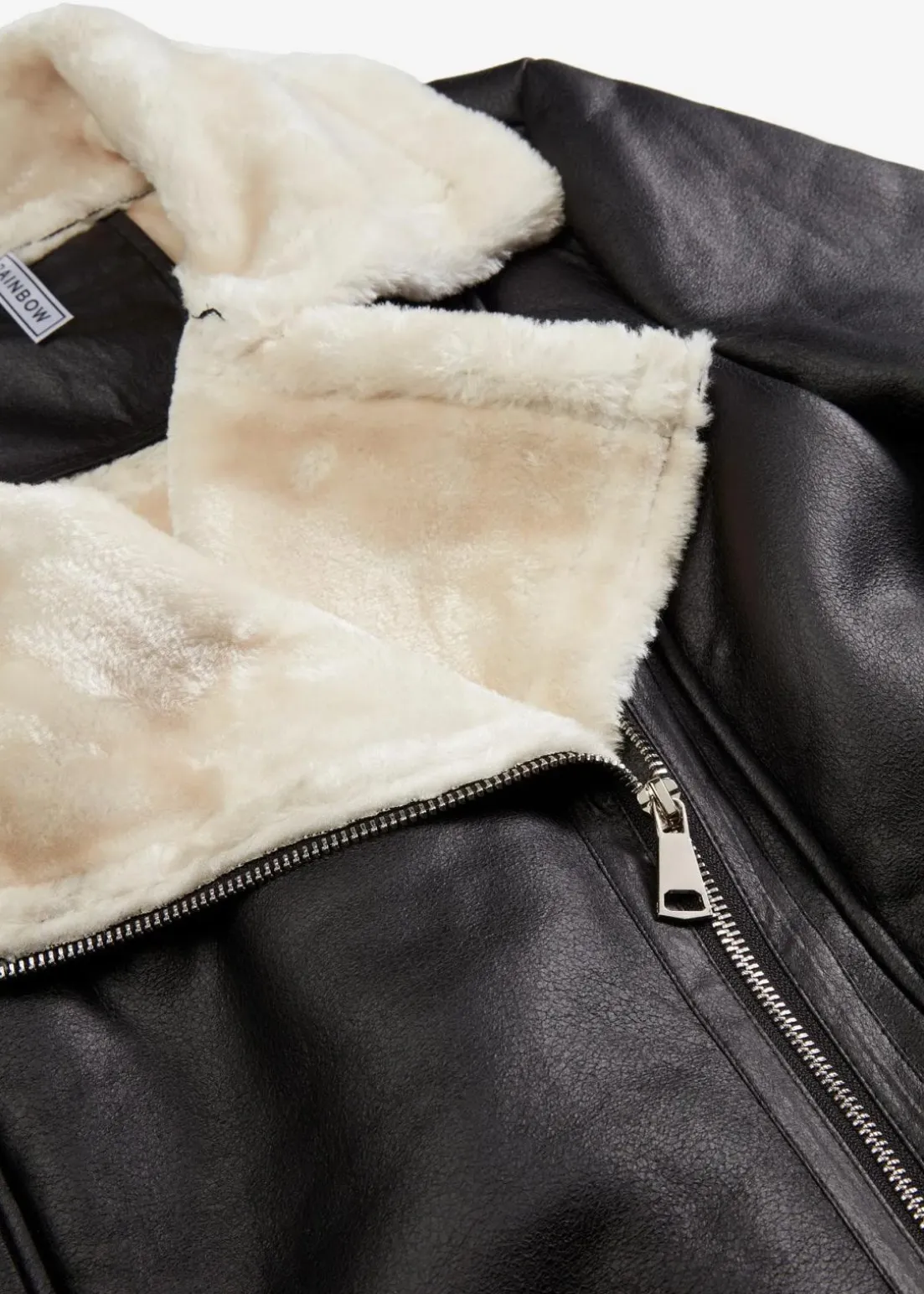 Biker-Jacke aus Lammfellimitat