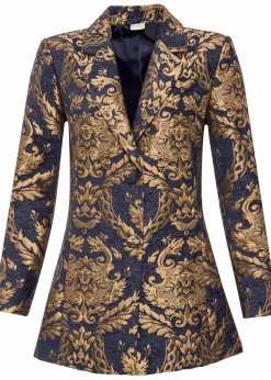 Blazer aus glänzendem Jacquard