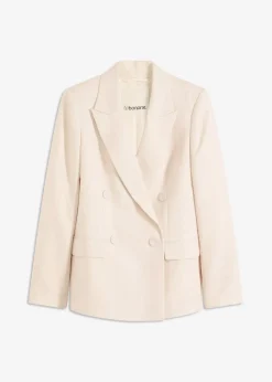 Blazer mit Lyocell im Crinklelook