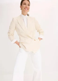 Blazer mit Lyocell im Crinklelook