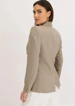 Blazer mit Lyocell im Crinklelook