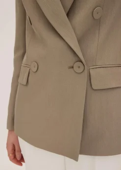 Blazer mit Lyocell im Crinklelook