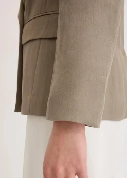 Blazer mit Lyocell im Crinklelook