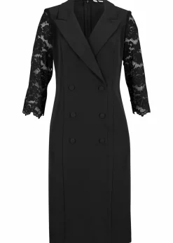 Blazer-Kleid mit Spitzenärmeln