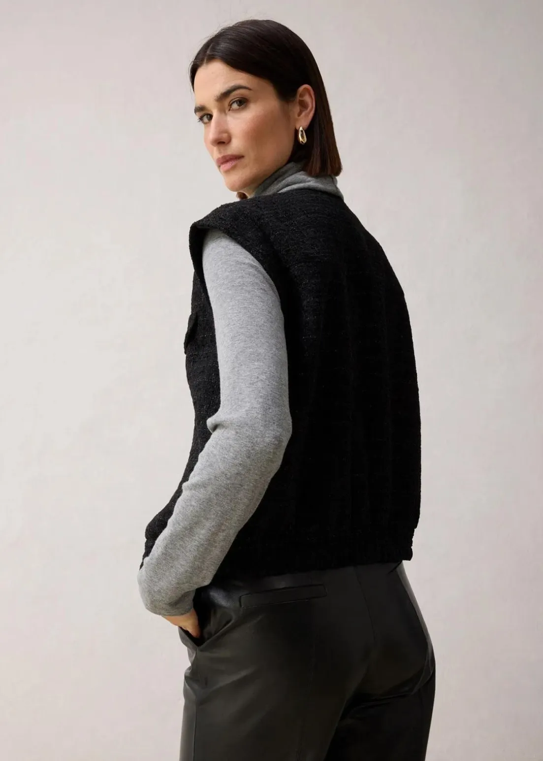 Blazerweste mit Wollanteil