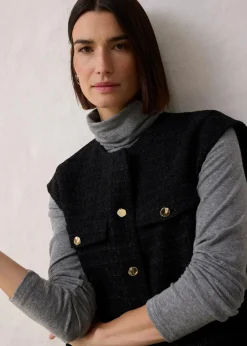 Blazerweste mit Wollanteil