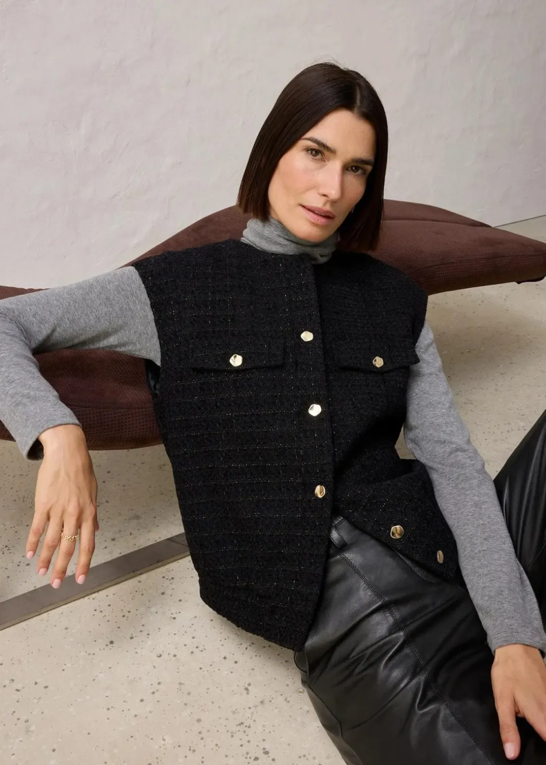 Blazerweste mit Wollanteil