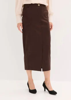 Bleistiftrock aus Velourslederimitat