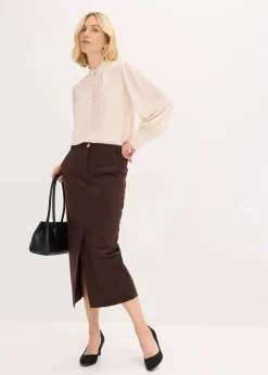 Bleistiftrock aus Velourslederimitat