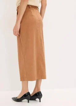 Bleistiftrock aus Velourslederimitat