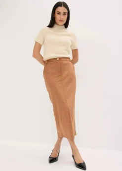 Bleistiftrock aus Velourslederimitat