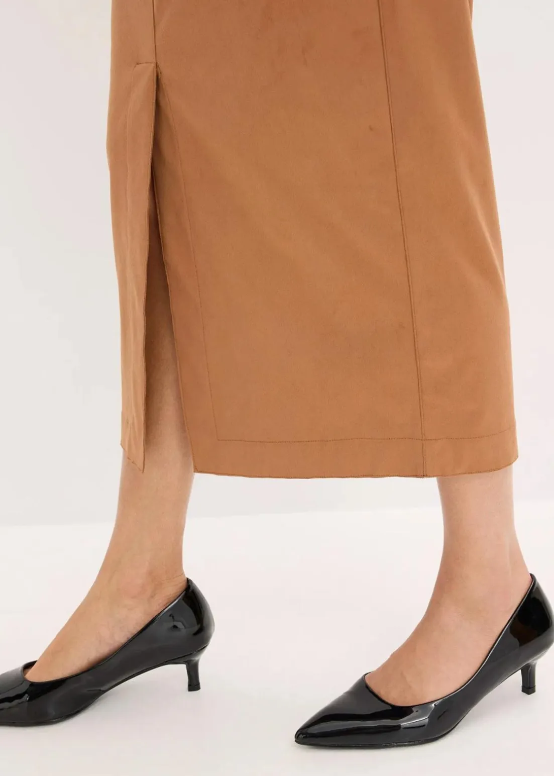 Bleistiftrock aus Velourslederimitat