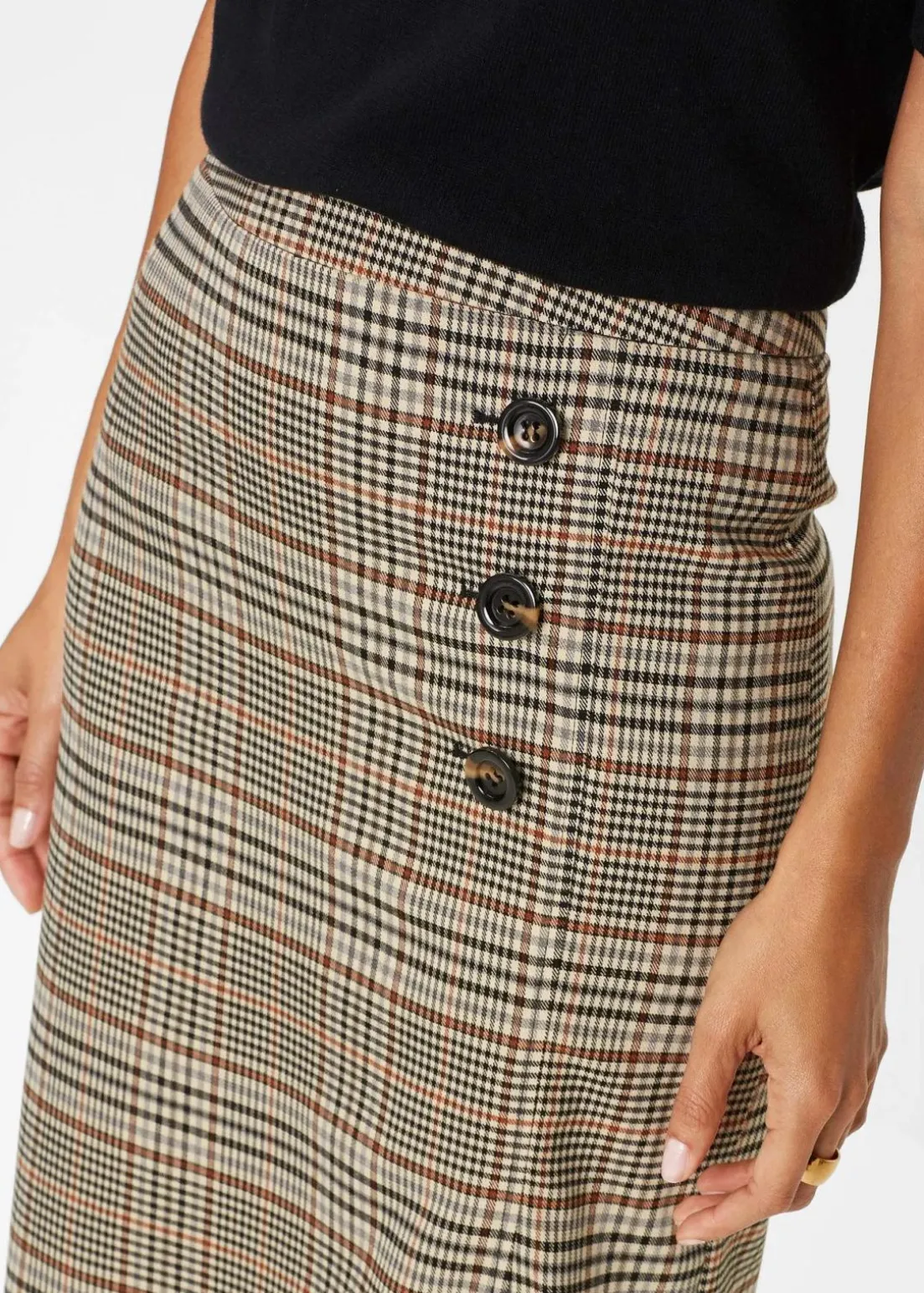 Bleistiftrock mit Knöpfen