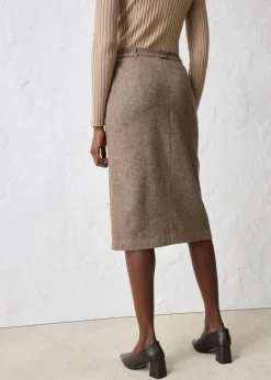 Bleistiftrock mit weichem Wollanteil