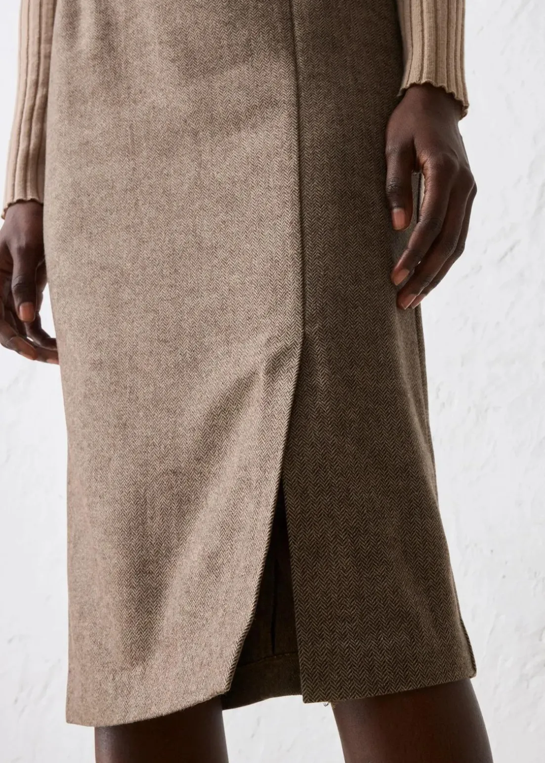 Bleistiftrock mit weichem Wollanteil