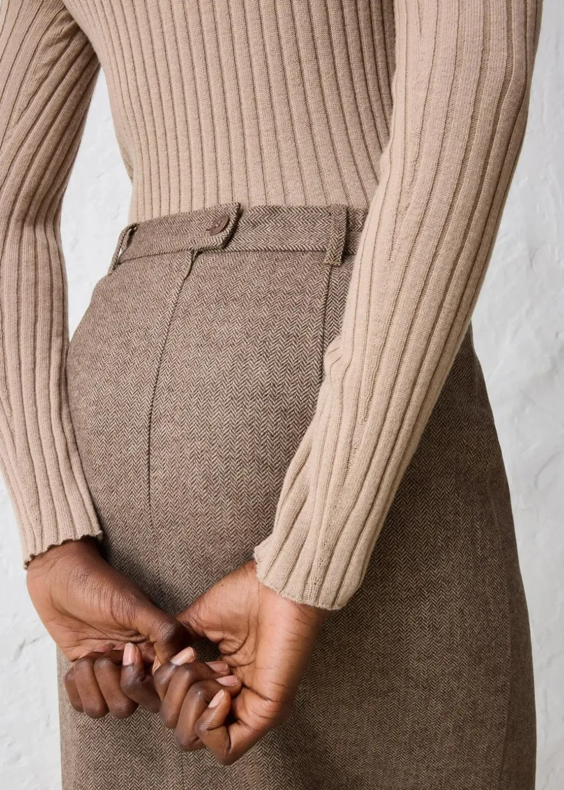 Bleistiftrock mit weichem Wollanteil