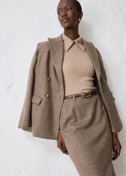 Bleistiftrock mit weichem Wollanteil