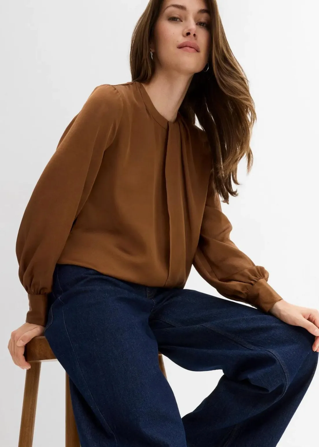 Bluse aus fließendem Satin