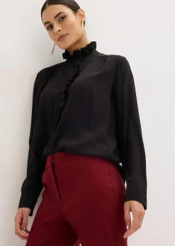 Bluse aus luftigem Crêpe