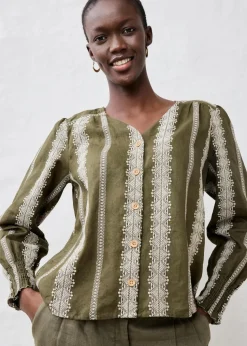 Bluse aus reinem Leinen