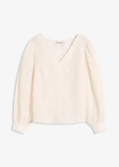 Bluse mit floralem Strukturmuster