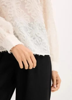 Bluse mit floralem Strukturmuster