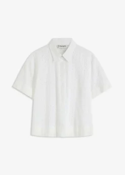 Bluse mit Lochstickerei