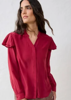 Bluse mit Seidenanteil