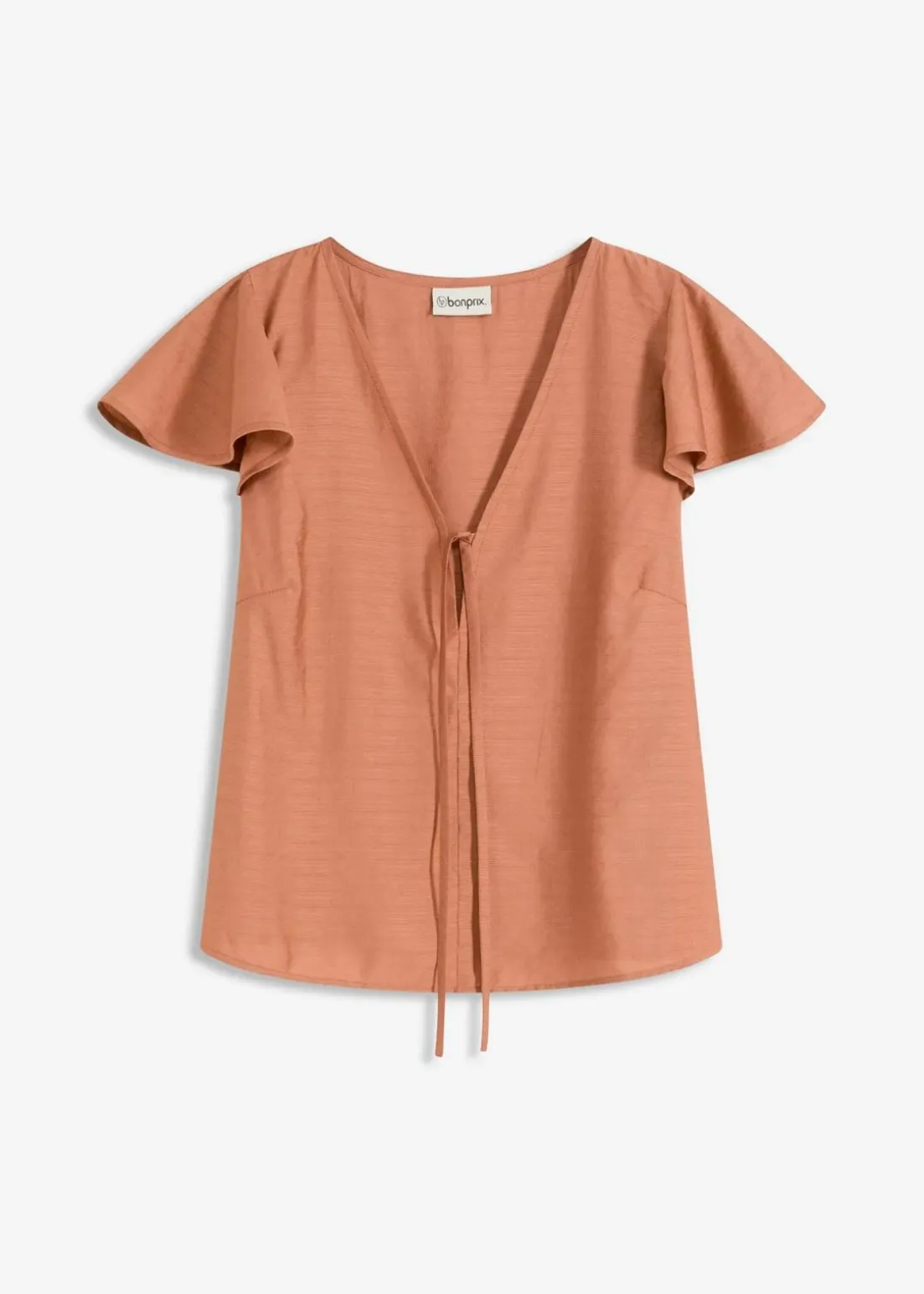 Bluse mit Volantärmeln in Glanzoptik