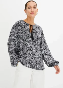 Blusenshirt aus strukturierter Viskose