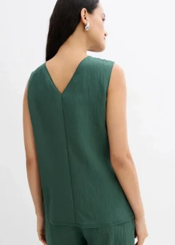 Blusentop aus Crinkle-Viskose-Mix