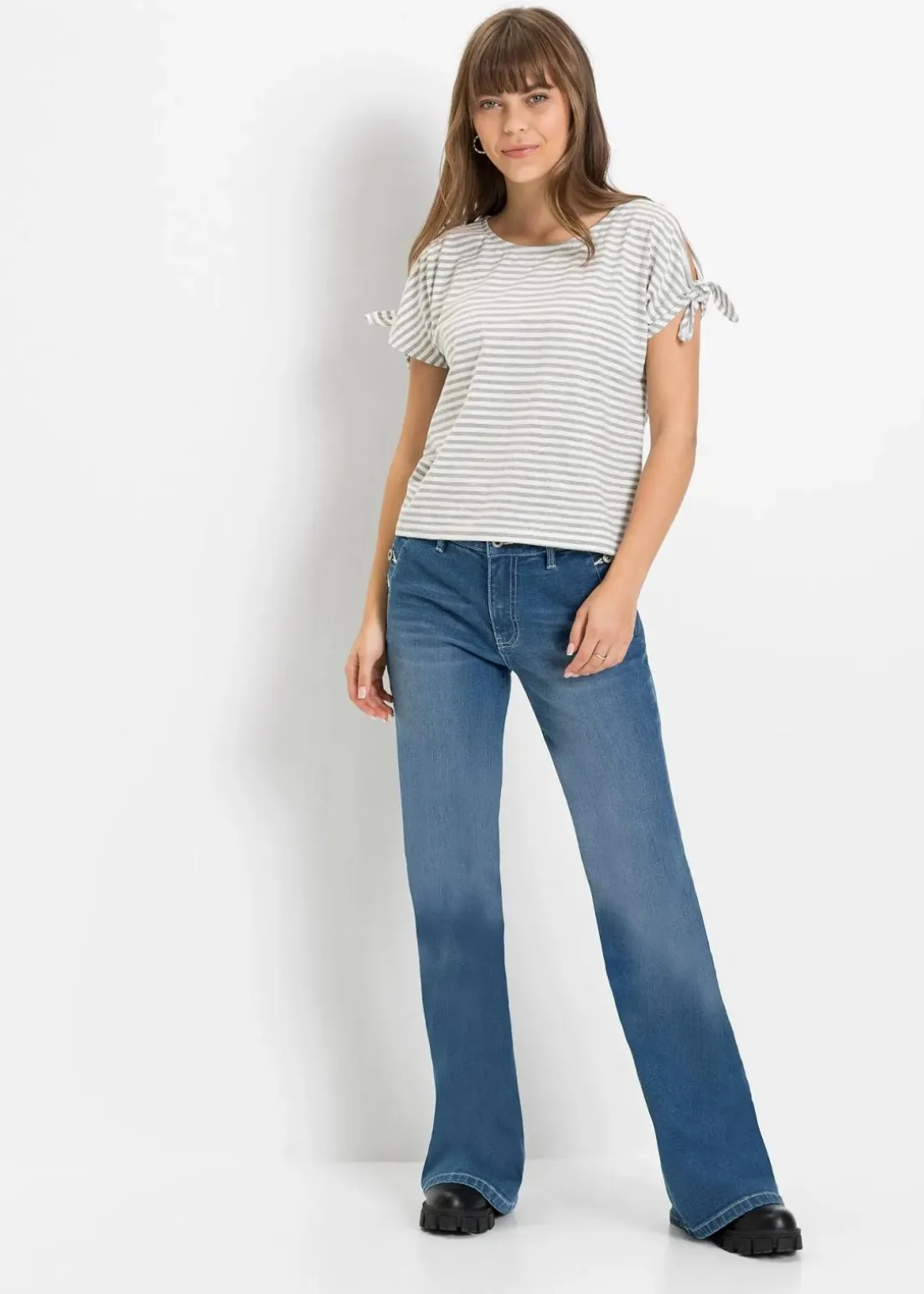 Bootcut Jeans Mid Waist, Bio-Baumwolle