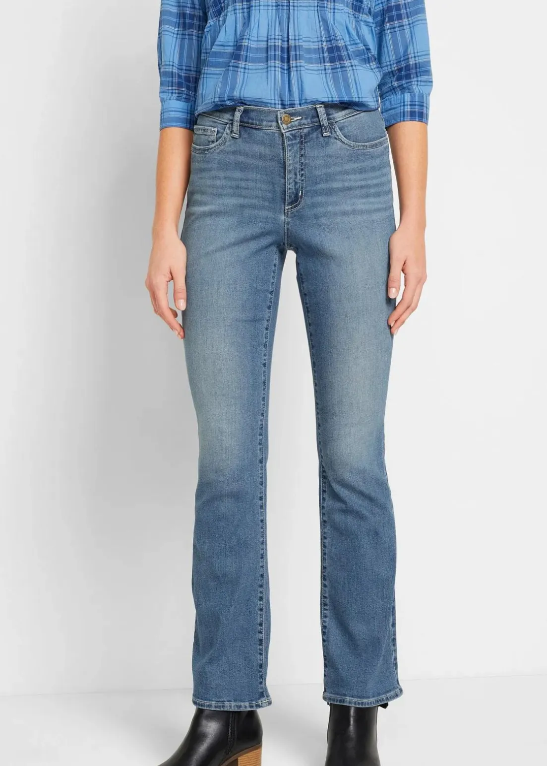 Bootcut Jeans Mid Waist, Bio-Baumwolle