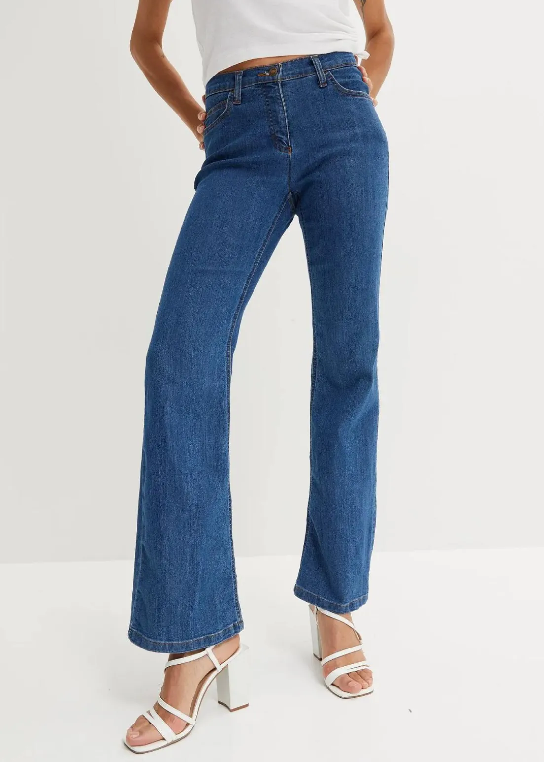 Bootcut Jeans Mid Waist, Stretch