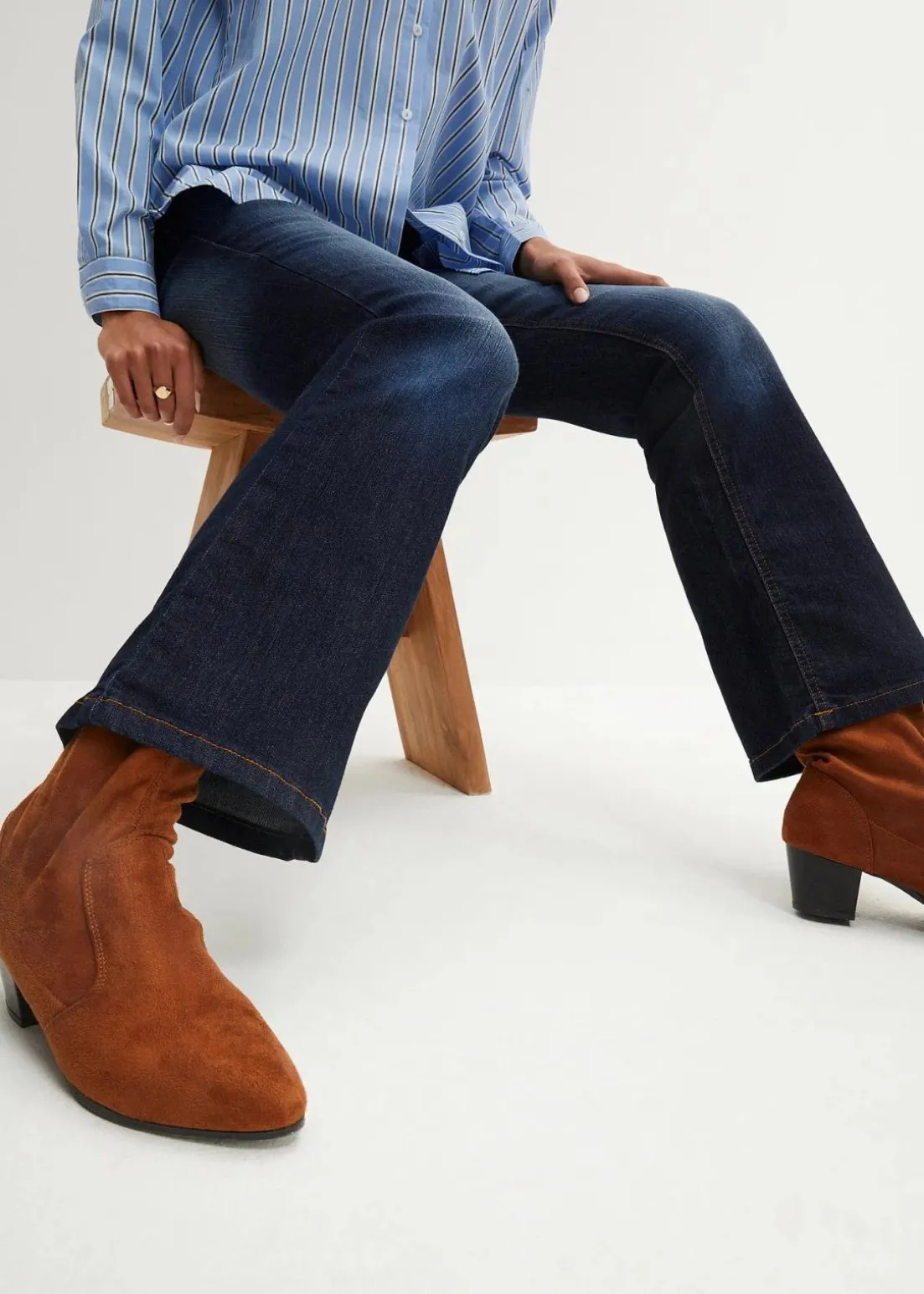 Bootcut Jeans Mid Waist, Stretch