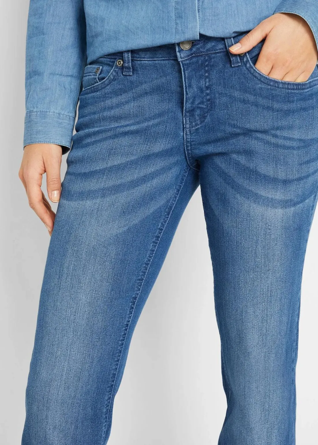 Bootcut Jeans Mid Waist, Stretch