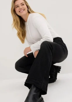 Bootcut-Jeans High Waist, Bequembund