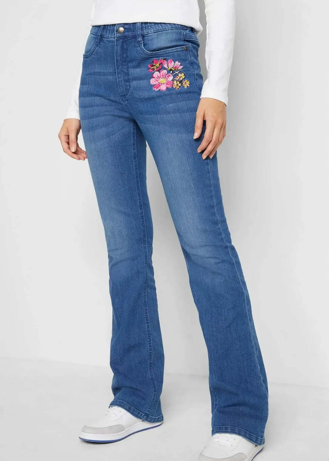 Bootcut-Jeans High Waist, Bequembund