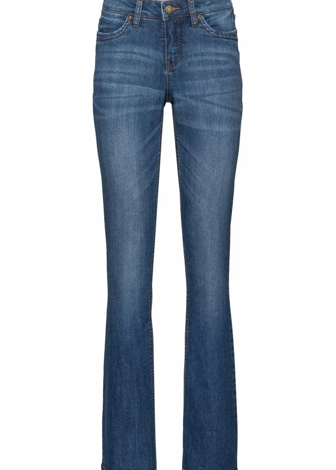 Bootcut-Jeans Mid Waist, Komfort-Stretch