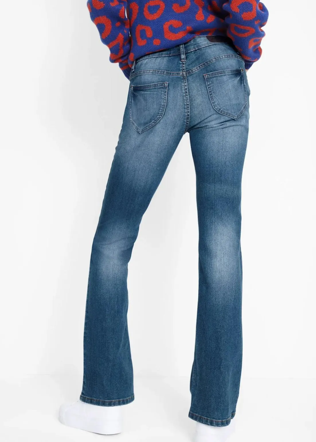 Bootcut-Jeans Mid Waist, Komfort-Stretch